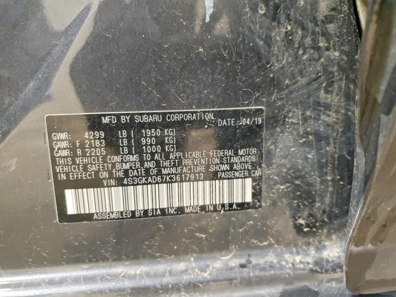 57960966 :رقم المزاد ، 4S3GKAD67K3617913 vin ، 2019 Subaru Impreza مزاد بيع