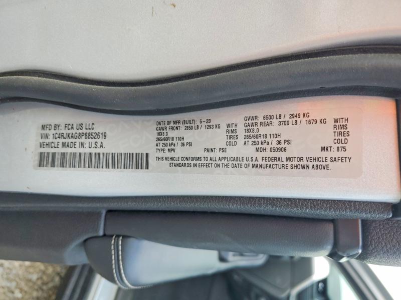 55241756 :رقم المزاد ، 1C4RJKAG8P8852619 vin ، 2023 Jeep Grand Cherokee مزاد بيع
