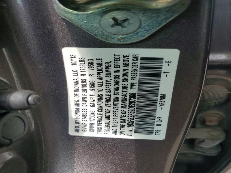 Продажа на аукционе авто 2013 Honda Civic, vin: 19XFB2F59DE287306, номер лота: 56434006