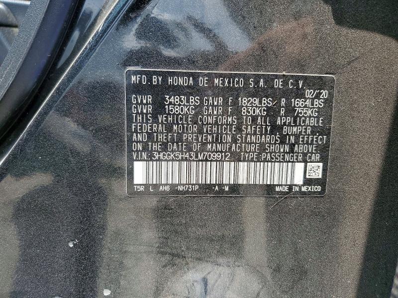 Aukcja sprzedaży 2020 Honda Fit, vin: 3HGGK5H43LM709912, numer aukcji: 58473246
