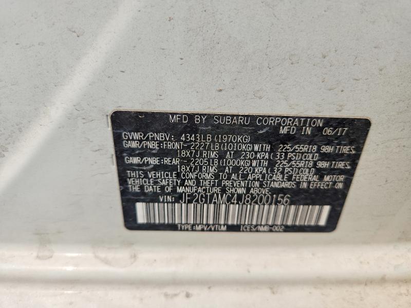2018 Subaru Crosstrek მანქანა იყიდება აუქციონზე, vin: JF2GTAMC4J8200156, აუქციონის ნომერი: 58055646