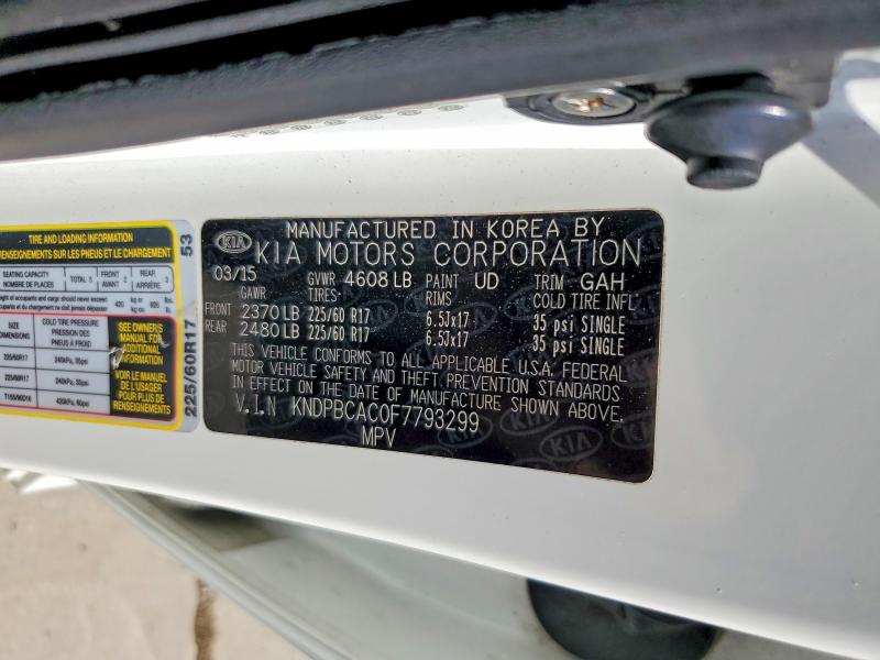 2015 Kia Sportage მანქანა იყიდება აუქციონზე, vin: KNDPBCAC0F7793299, აუქციონის ნომერი: 58192836