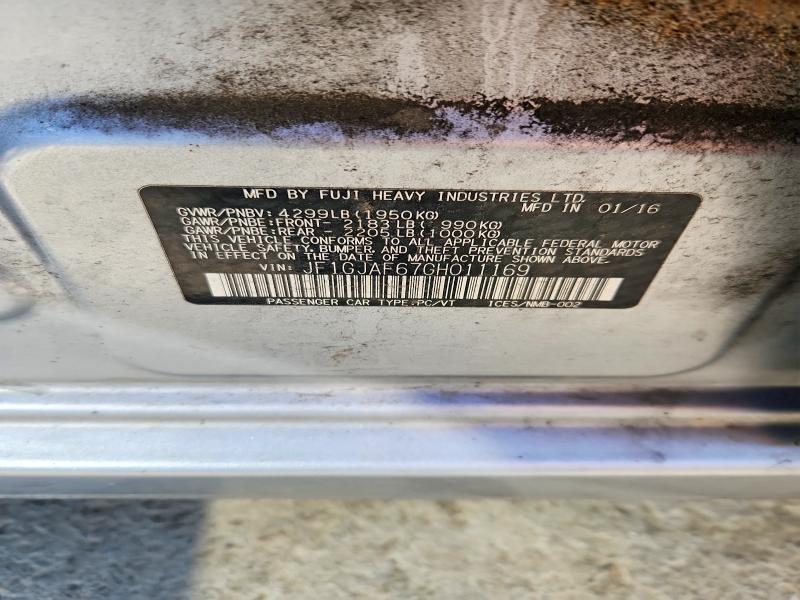 Продаж на аукціоні авто 2016 Subaru Impreza, vin: JF1GJAF67GH011169, номер лоту: 58700766