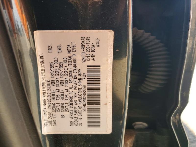 57512716 :رقم المزاد ، 5TEHN72N42Z092769 vin ، 2002 Toyota Tacoma مزاد بيع