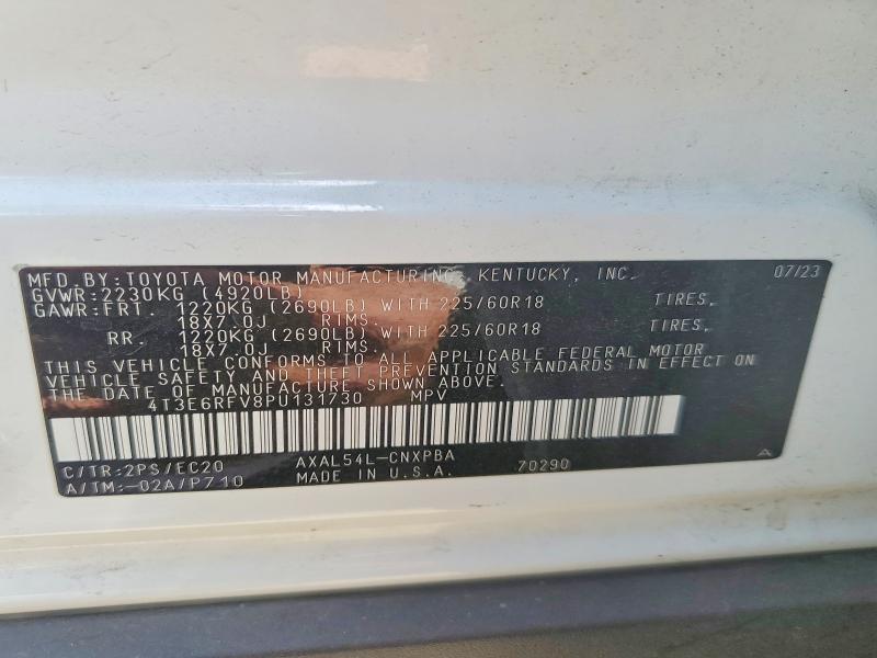 2023 Toyota Rav4 მანქანა იყიდება აუქციონზე, vin: 4T3E6RFV8PU131730, აუქციონის ნომერი: 56378256