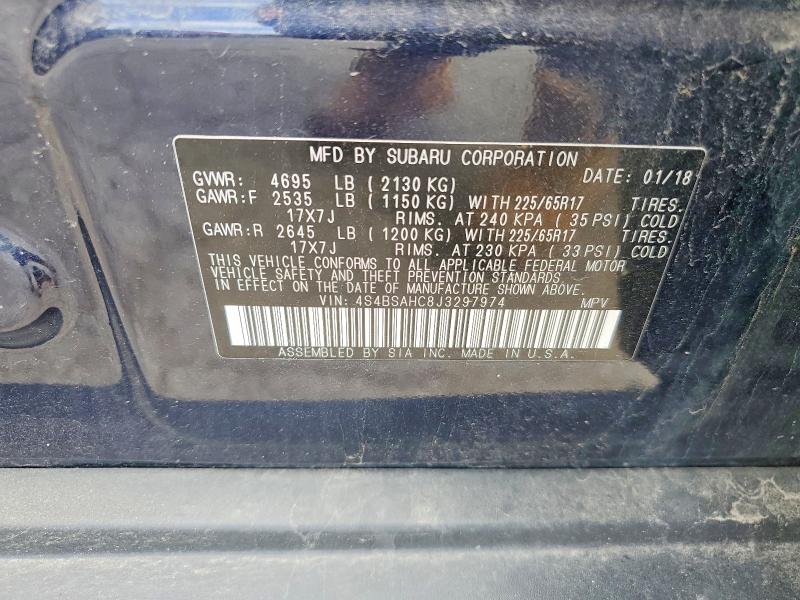 Aukcja sprzedaży 2018 Subaru Outback, vin: 4S4BSAHC8J3297974, numer aukcji: 57957716