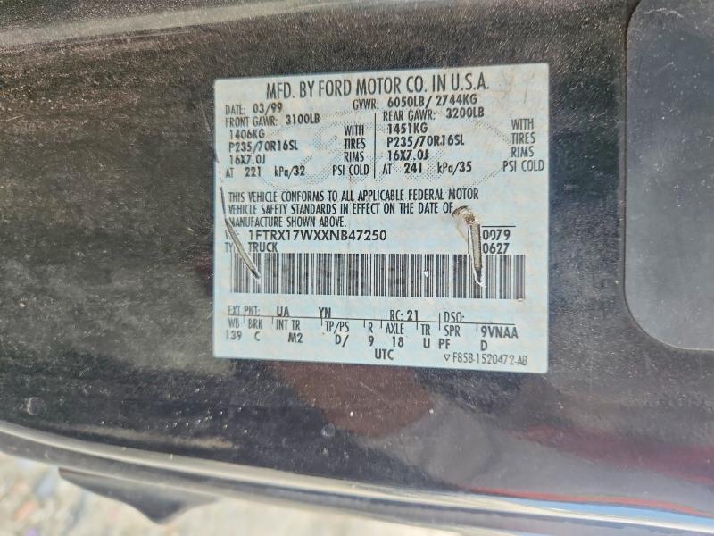 56673836 :رقم المزاد ، 1FTRX17WXXNB47250 vin ، 1999 Ford F150 مزاد بيع