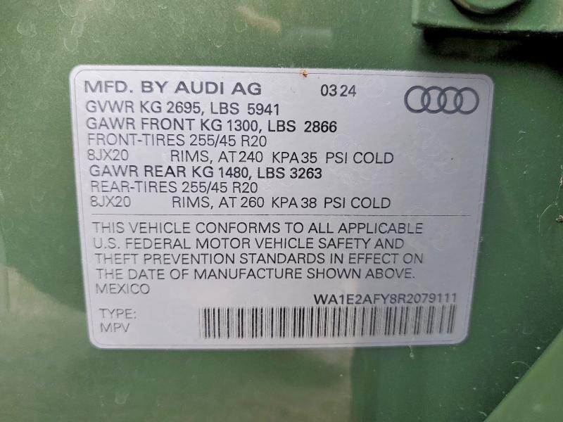 Aukcja sprzedaży 2024 Audi Q5 E, vin: WA1E2AFY8R2079111, numer aukcji: 57399766
