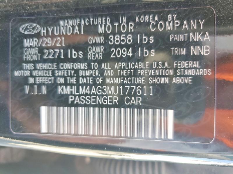 Продаж на аукціоні авто 2021 Hyundai Elantra, vin: KMHLM4AG3MU177611, номер лоту: 57365106