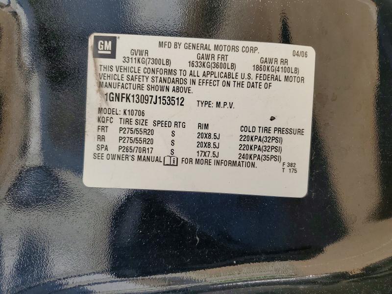 Продажа на аукционе авто 2007 Chevrolet Tahoe, vin: 1GNFK13097J153512, номер лота: 56636706