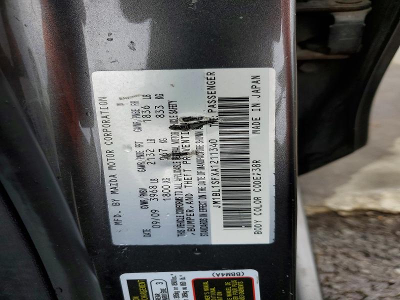 Aukcja sprzedaży 2010 Mazda 3, vin: JM1BL1SFXA1211340, numer aukcji: 58967706