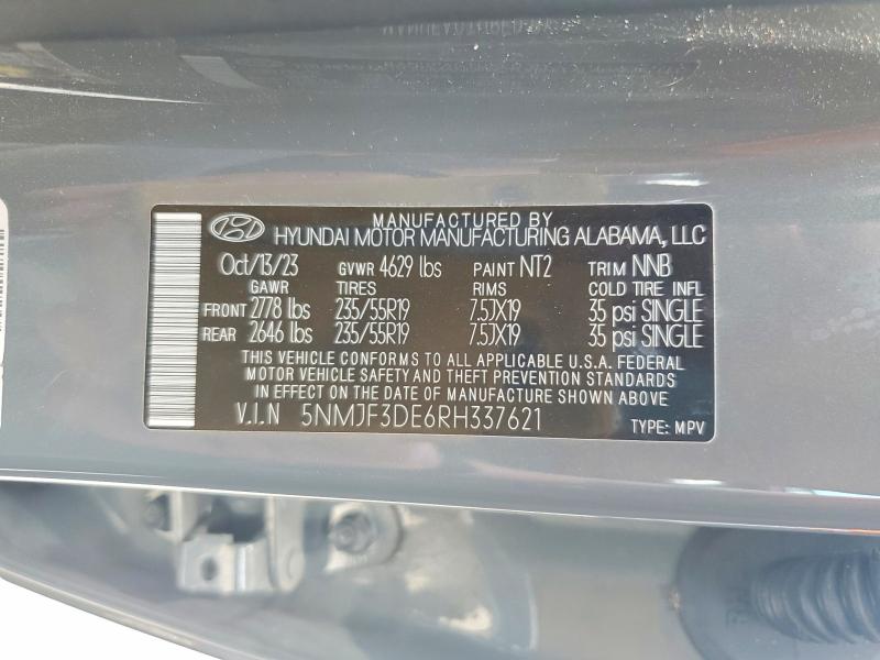 Aukcja sprzedaży 2024 Hyundai Tucson, vin: 5NMJF3DE6RH337621, numer aukcji: 58895556