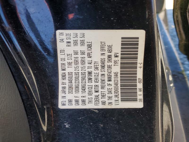 58137256 :رقم المزاد ، JHLRD68546C018445 vin ، 2006 Honda Cr-v مزاد بيع