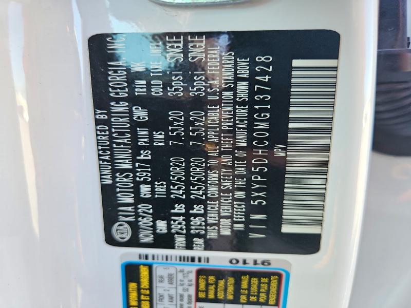 57711496 :رقم المزاد ، 5XYP5DHC0MG137428 vin ، 2021 Kia Telluride مزاد بيع