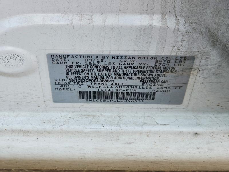 Продажа на аукционе авто 2016 Nissan Versa Note, vin: 3N1CE2CP0GL358511, номер лота: 56262456