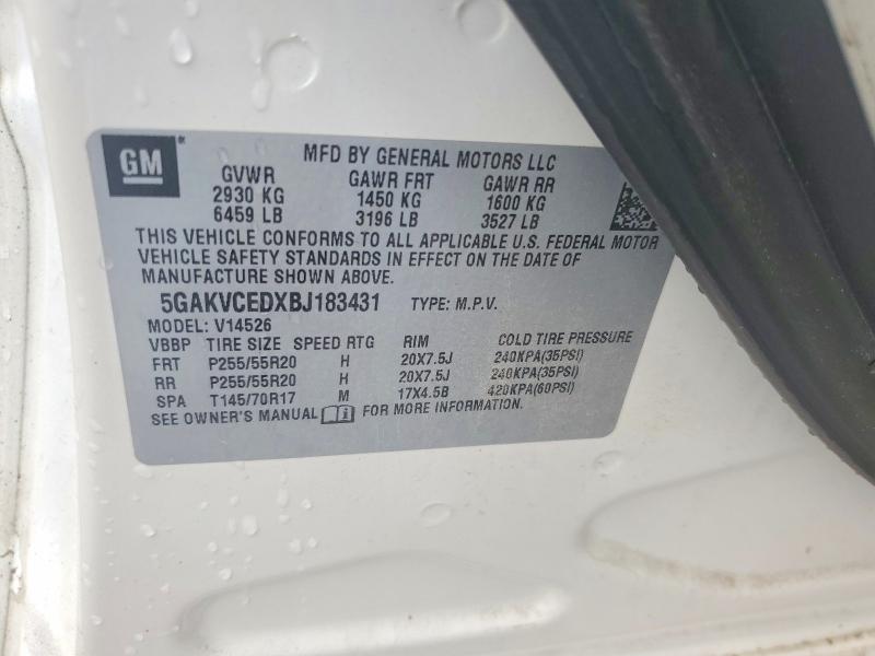 56531006 :رقم المزاد ، 5GAKVCEDXBJ183431 vin ، 2011 Buick Enclave مزاد بيع