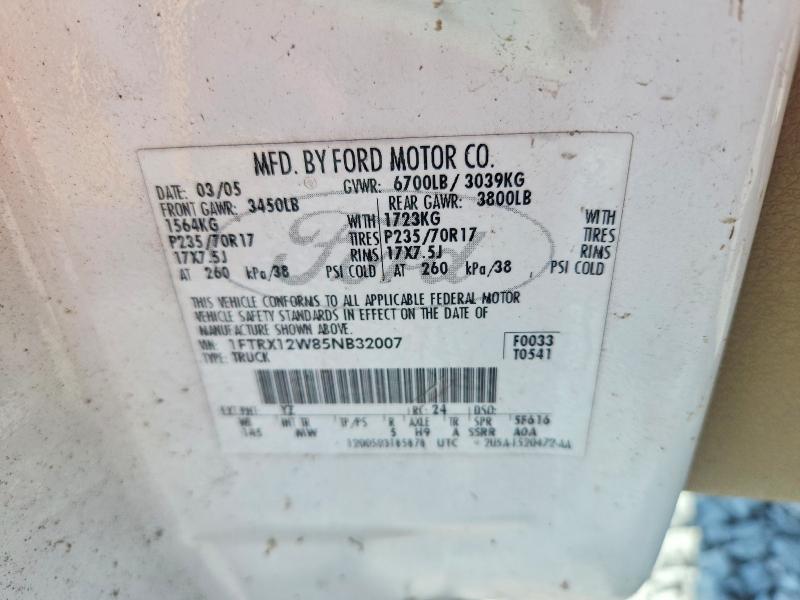 Продаж на аукціоні авто 2005 Ford F150, vin: 1FTRX12W85NB32007, номер лоту: 97684055