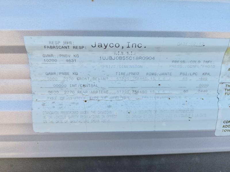 Продаж на аукціоні авто 2012 Jayco Jay Flight, vin: 1UJBJ0BS5C18R0904, номер лоту: 56463096
