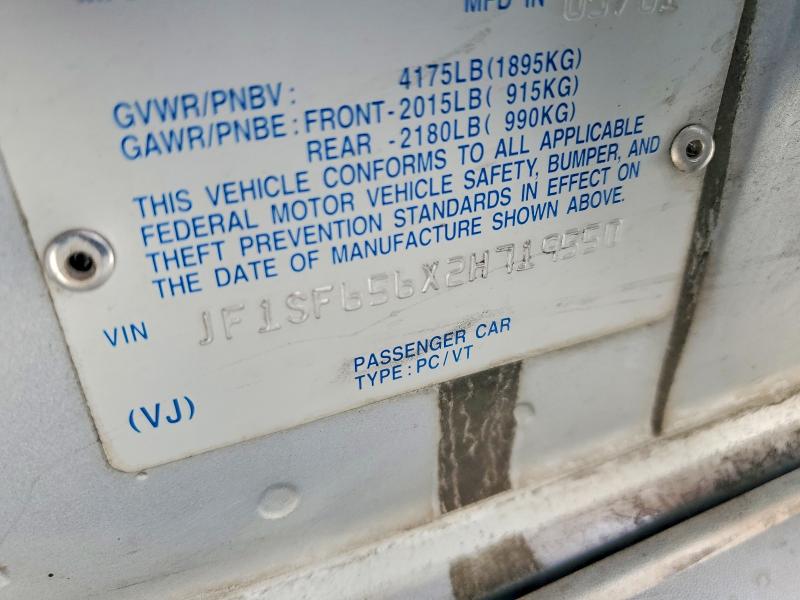 Aukcja sprzedaży 2002 Subaru Forester, vin: JF1SF656X2H719550, numer aukcji: 56461046