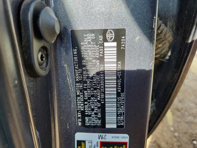 Aukcja sprzedaży 2011 Toyota Camry, vin: 4T1BF3EK8BU661382, numer aukcji: 56979376