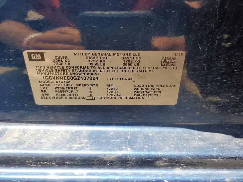 Aukcja sprzedaży 2016 Chevrolet Silverado, vin: 1GCVKNEC8GZ137824, numer aukcji: 58388206