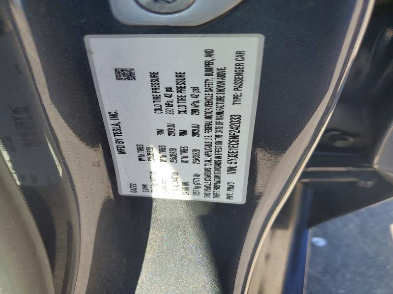 58066116 :رقم المزاد ، 5YJ3E1EC6NF242033 vin ، 2022 Tesla Model 3 مزاد بيع