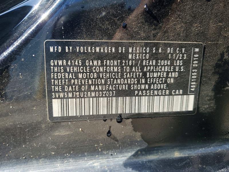 2024 Volkswagen Jetta მანქანა იყიდება აუქციონზე, vin: 3VW5M7BU2RM032037, აუქციონის ნომერი: 56254046