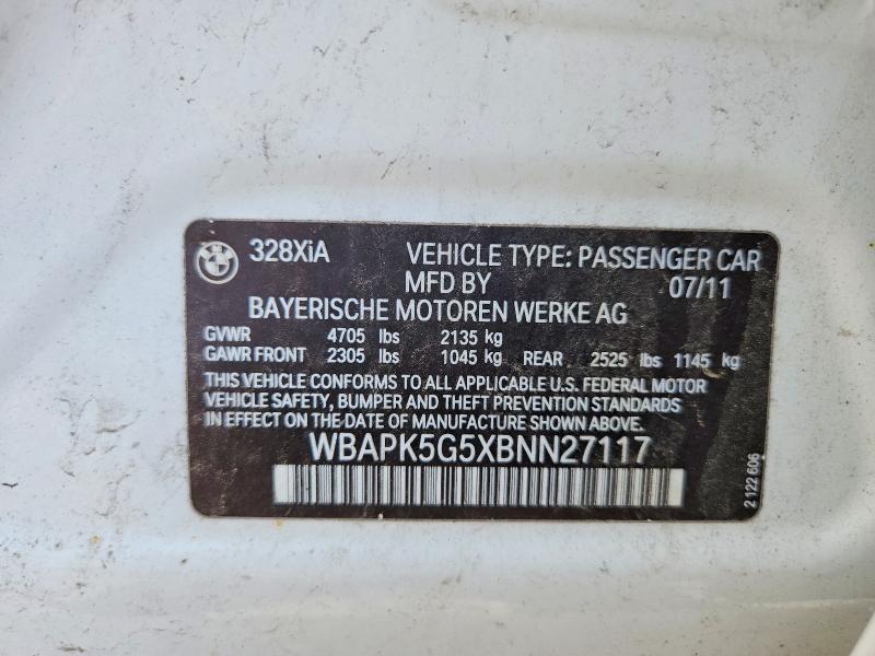 Продажа на аукционе авто 2011 Bmw 328, vin: WBAPK5G5XBNN27117, номер лота: 56612726