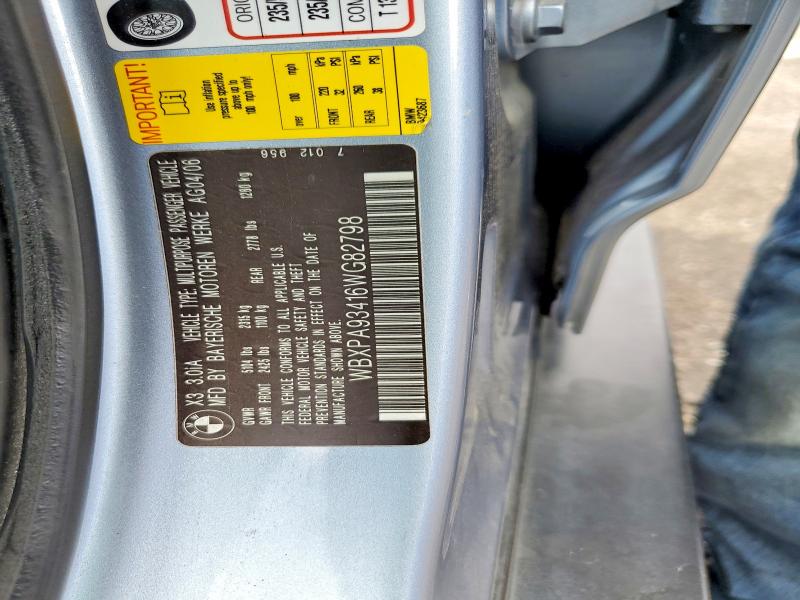 Продаж на аукціоні авто 2006 Bmw X3, vin: WBXPA93416WG82798, номер лоту: 59095166