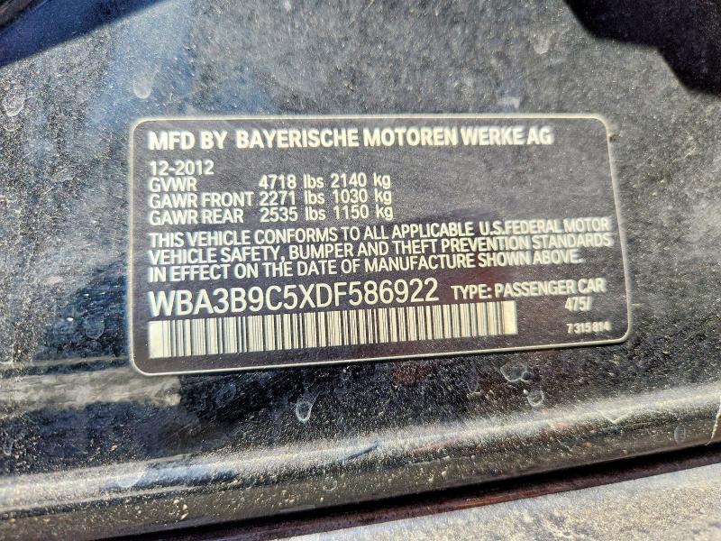 Aukcja sprzedaży 2013 Bmw 335, vin: WBA3B9C5XDF586922, numer aukcji: 54838536