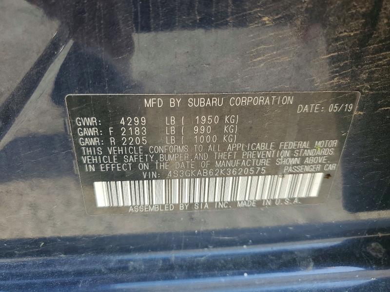 Продажа на аукционе авто 2019 Subaru Impreza, vin: 4S3GKAB62K3620575, номер лота: 54791896