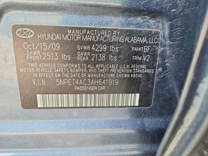 55815486 :رقم المزاد ، 5NPET4AC3AH641919 vin ، 2010 Hyundai Sonata مزاد بيع