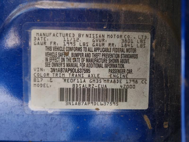 Продаж на аукціоні авто 2013 Nissan Sentra, vin: 3N1AB7AP9DL637595, номер лоту: 57523786