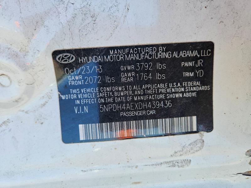 Продажа на аукционе авто 2013 Hyundai Elantra, vin: 5NPDH4AEXDH439436, номер лота: 56295176