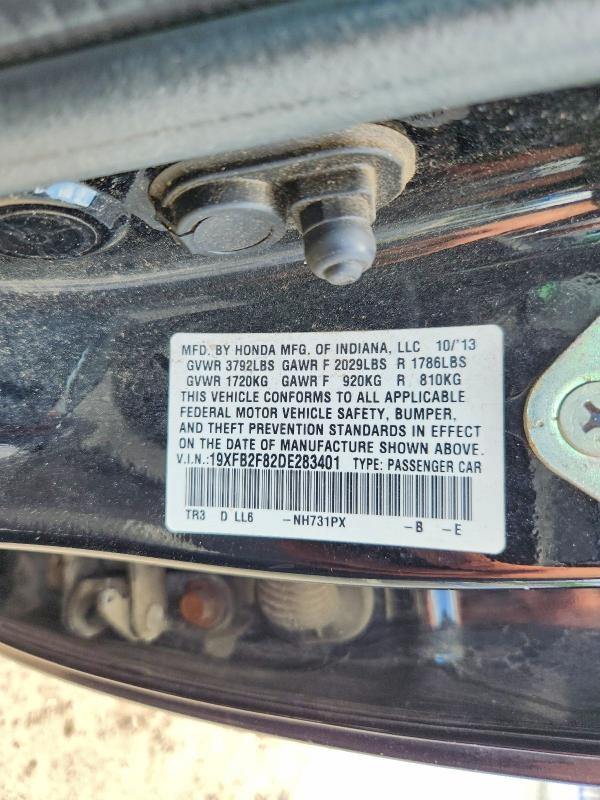 Aukcja sprzedaży 2013 Honda Civic, vin: 19XFB2F82DE283401, numer aukcji: 58414796