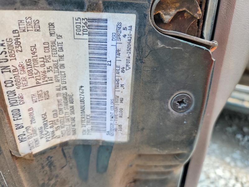 56338566 :رقم المزاد ، 1FTCR10A8LUB27674 vin ، 1990 Ford Ranger مزاد بيع