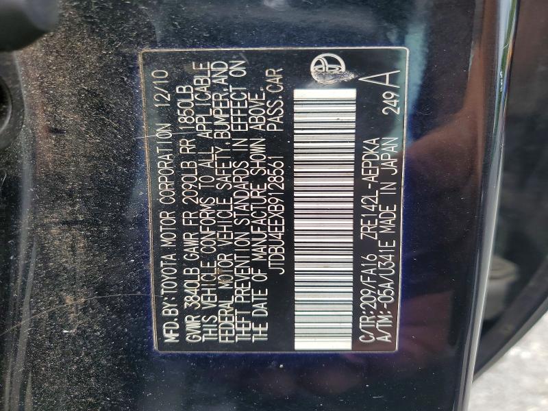 57678516 :رقم المزاد ، JTDBU4EEXB9128561 vin ، 2011 Toyota Corolla مزاد بيع