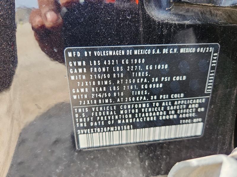 Продаж на аукціоні авто 2023 Volkswagen Taos, vin: 3VVEX7B26PM381581, номер лоту: 56574766