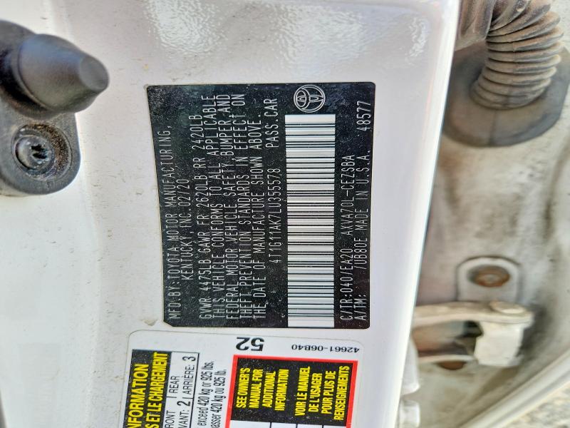 Продаж на аукціоні авто 2020 Toyota Camry, vin: 4T1G11AK7LU355578, номер лоту: 51333666