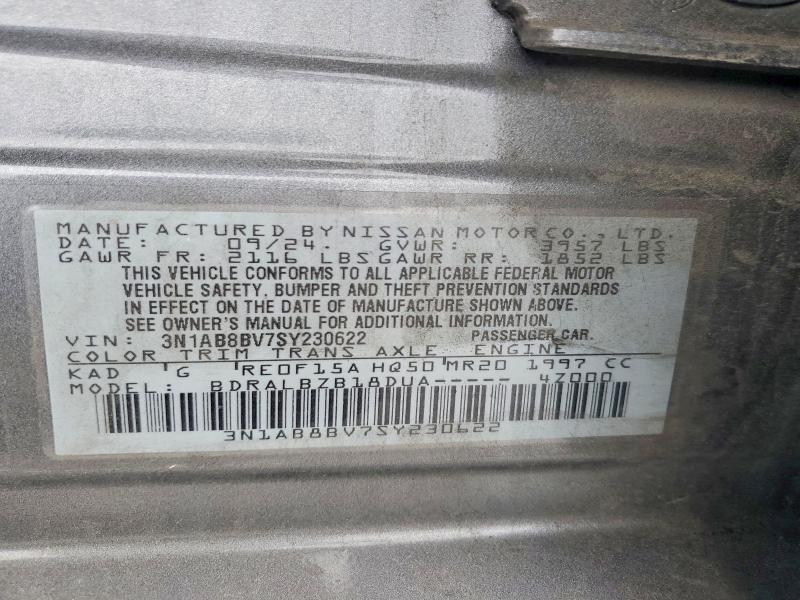 2025 Nissan Sentra მანქანა იყიდება აუქციონზე, vin: 3N1AB8BV7SY230622, აუქციონის ნომერი: 57410276