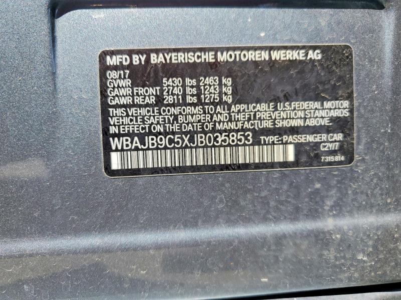 Aukcja sprzedaży 2018 Bmw M550xi, vin: WBAJB9C5XJB035853, numer aukcji: 56502486