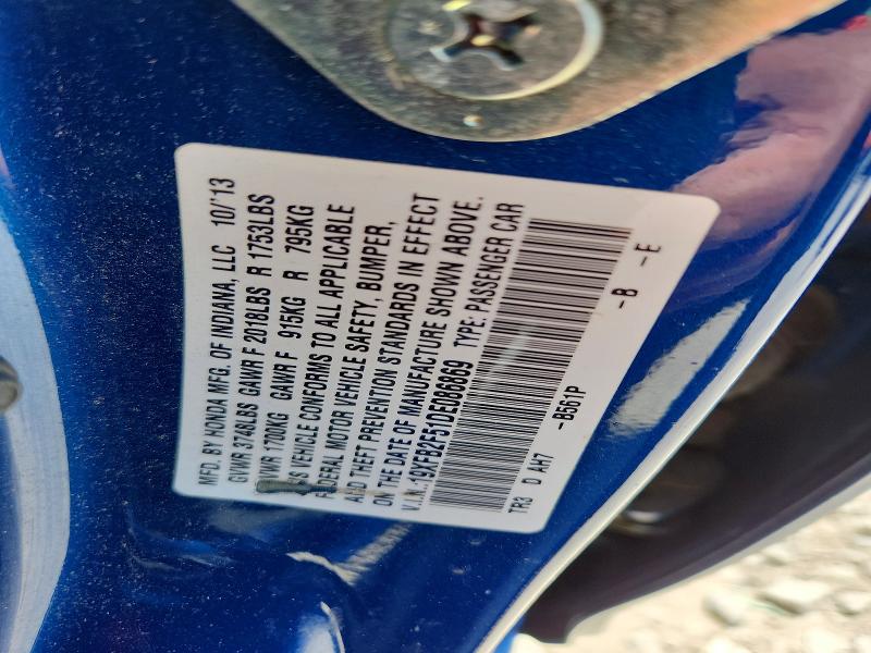 Aukcja sprzedaży 2013 Honda Civic, vin: 19XFB2F51DE086869, numer aukcji: 56627406