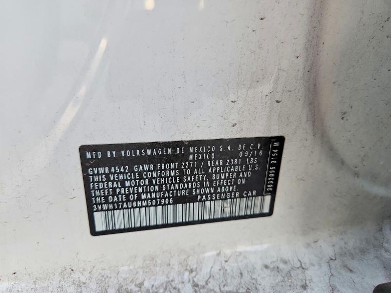 59137936 :رقم المزاد ، 3VWH17AU6HM507906 vin ، 2017 Volkswagen Golf Alltrack مزاد بيع