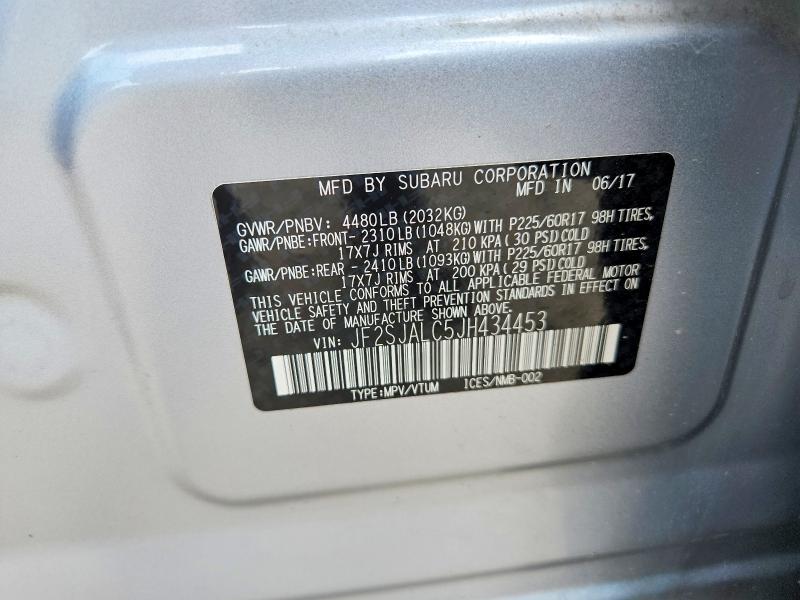 Aukcja sprzedaży 2018 Subaru Forester, vin: JF2SJALC5JH434453, numer aukcji: 58701766
