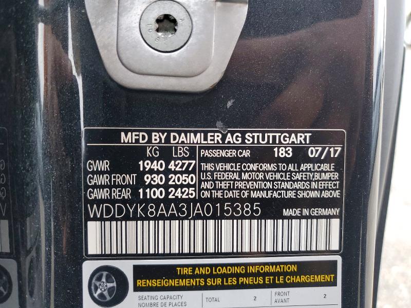 Продажа на аукционе авто 2018 Mercedes-benz Amg Gt, vin: WDDYK8AA3JA015385, номер лота: 54551396