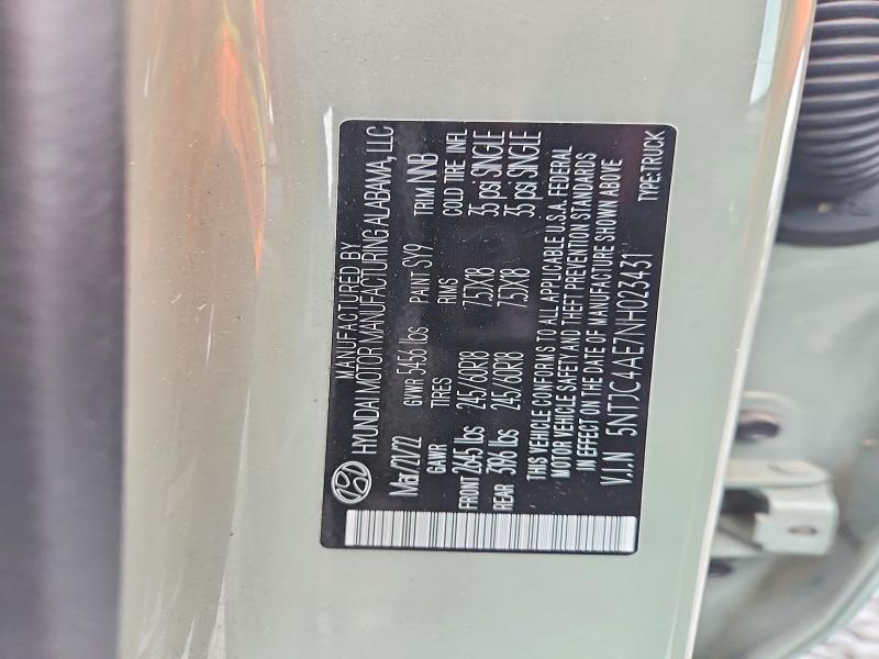 58948936 :رقم المزاد ، 5NTJC4AE7NH023431 vin ، 2022 Hyundai Santa Cruz مزاد بيع
