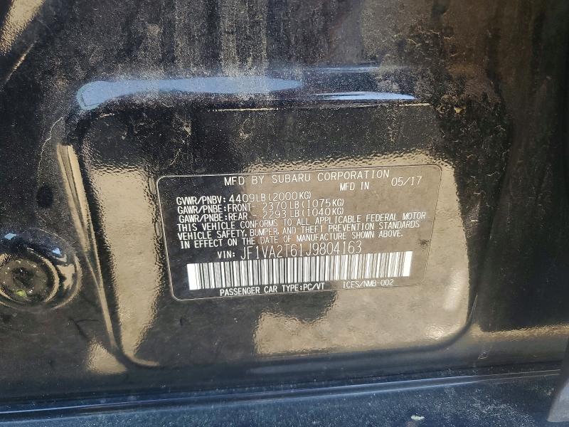 Продажа на аукционе авто 2018 Subaru Wrx, vin: JF1VA2T61J9804163, номер лота: 54290986