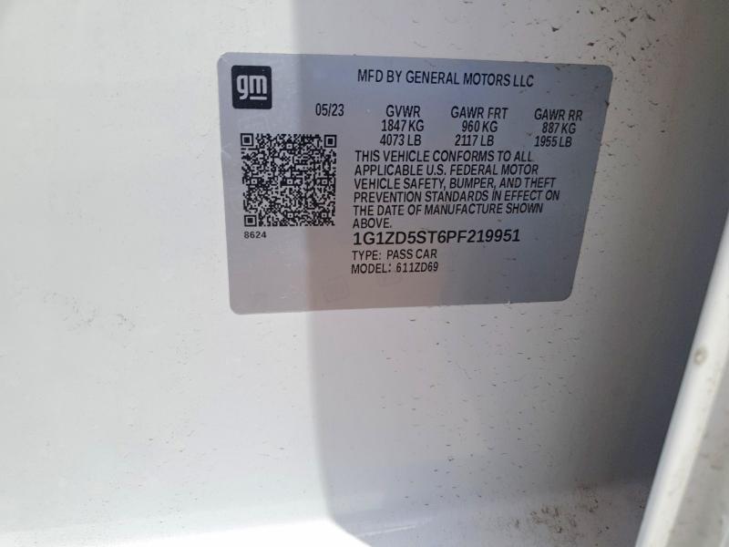 55775396 :رقم المزاد ، 1G1ZD5ST6PF219951 vin ، 2023 Chevrolet Malibu مزاد بيع