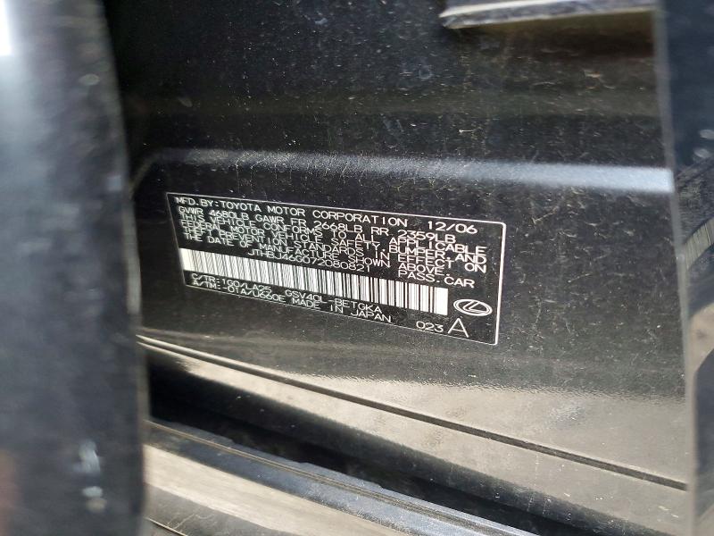 Aukcja sprzedaży 2007 Lexus Es 350, vin: JTHBJ46G072080821, numer aukcji: 57442156