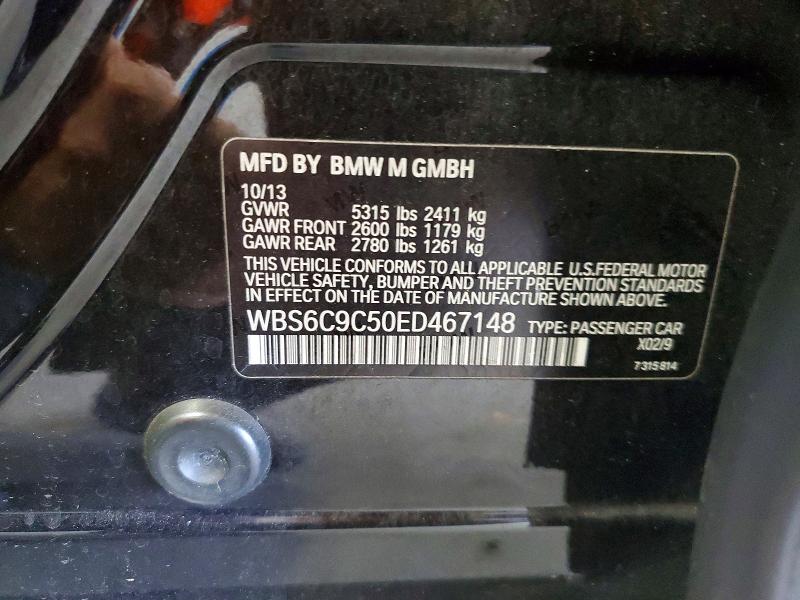 58187356 :رقم المزاد ، WBS6C9C50ED467148 vin ، 2014 Bmw M6 مزاد بيع